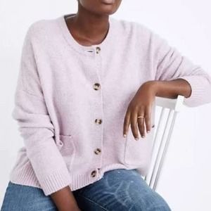 Madewell Colburne Coziest Yarn Lavender Chunky Button Front Cardigan Size XS